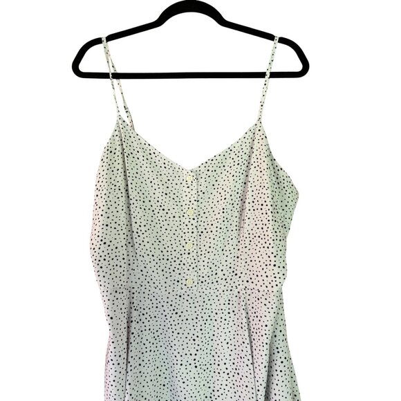 Gap Cami Strappy Polka Dot White Black Summer Dress Button Front Sleeveless - Picture 4 of 12
